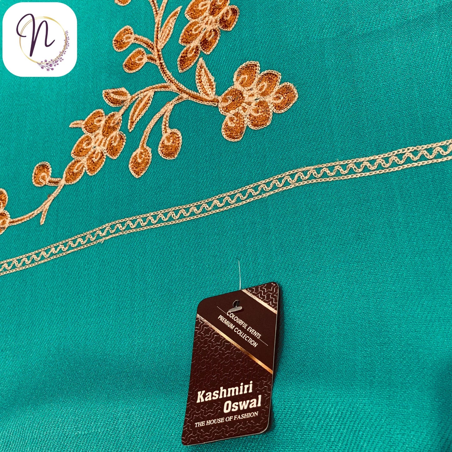 Kashmiri oswal Turquoise Shawl