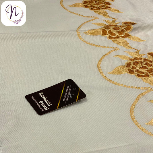 Kashmiri oswal White Shawl