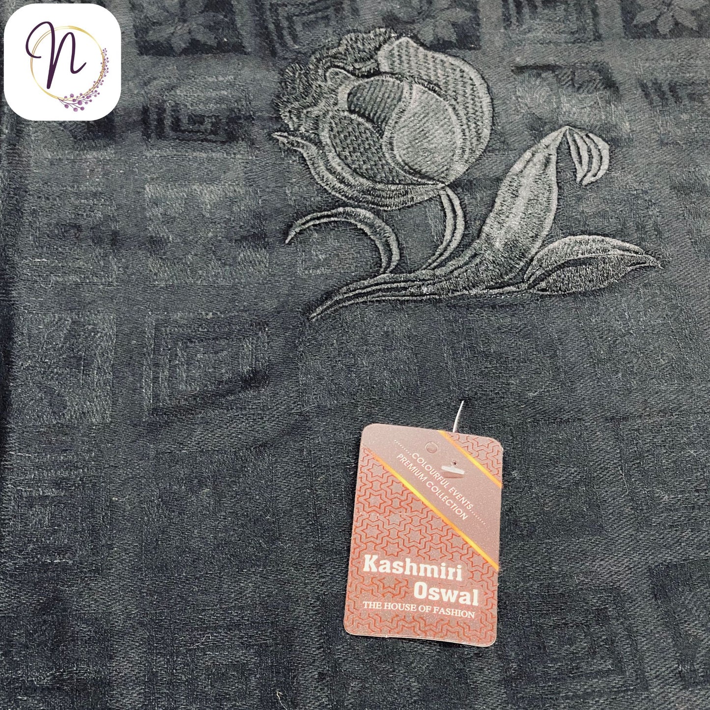 Kashmiri oswal Black Shawl