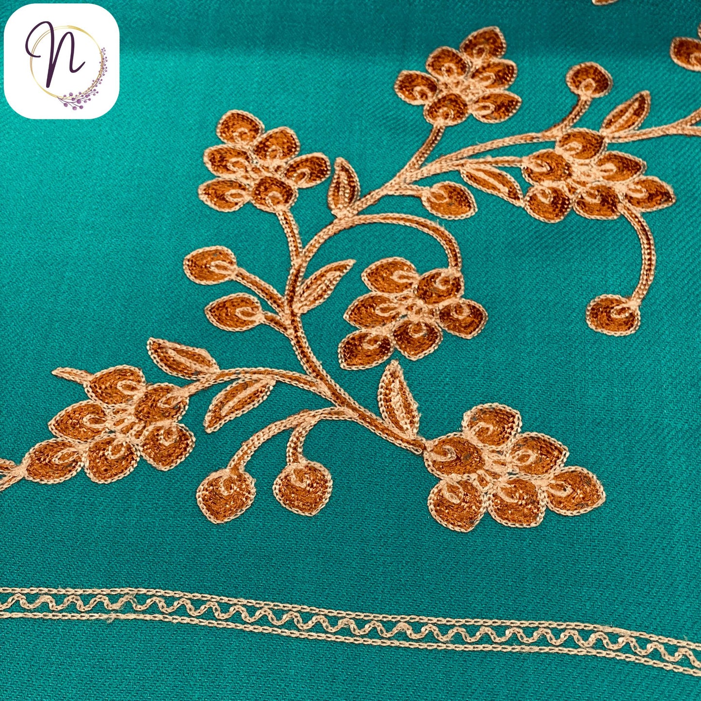 Kashmiri oswal Turquoise Shawl