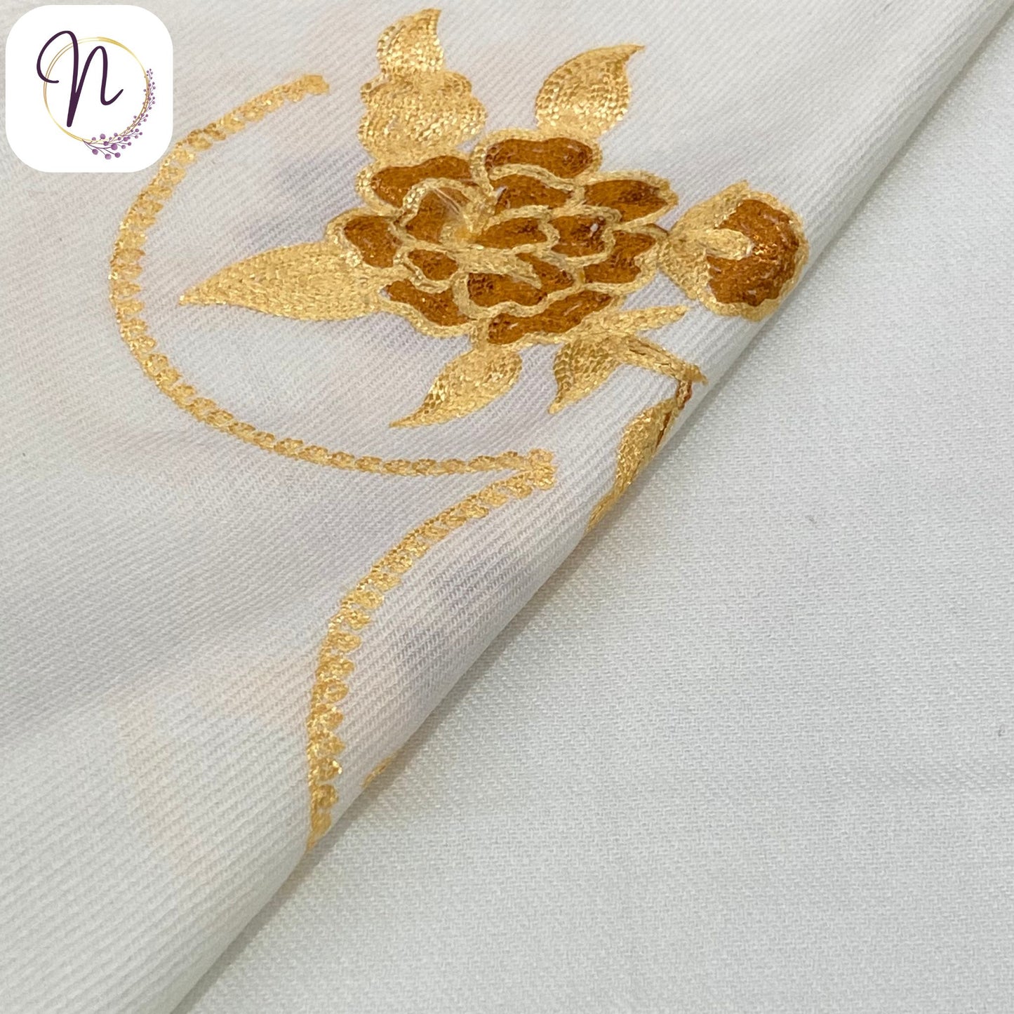 Kashmiri oswal White Shawl